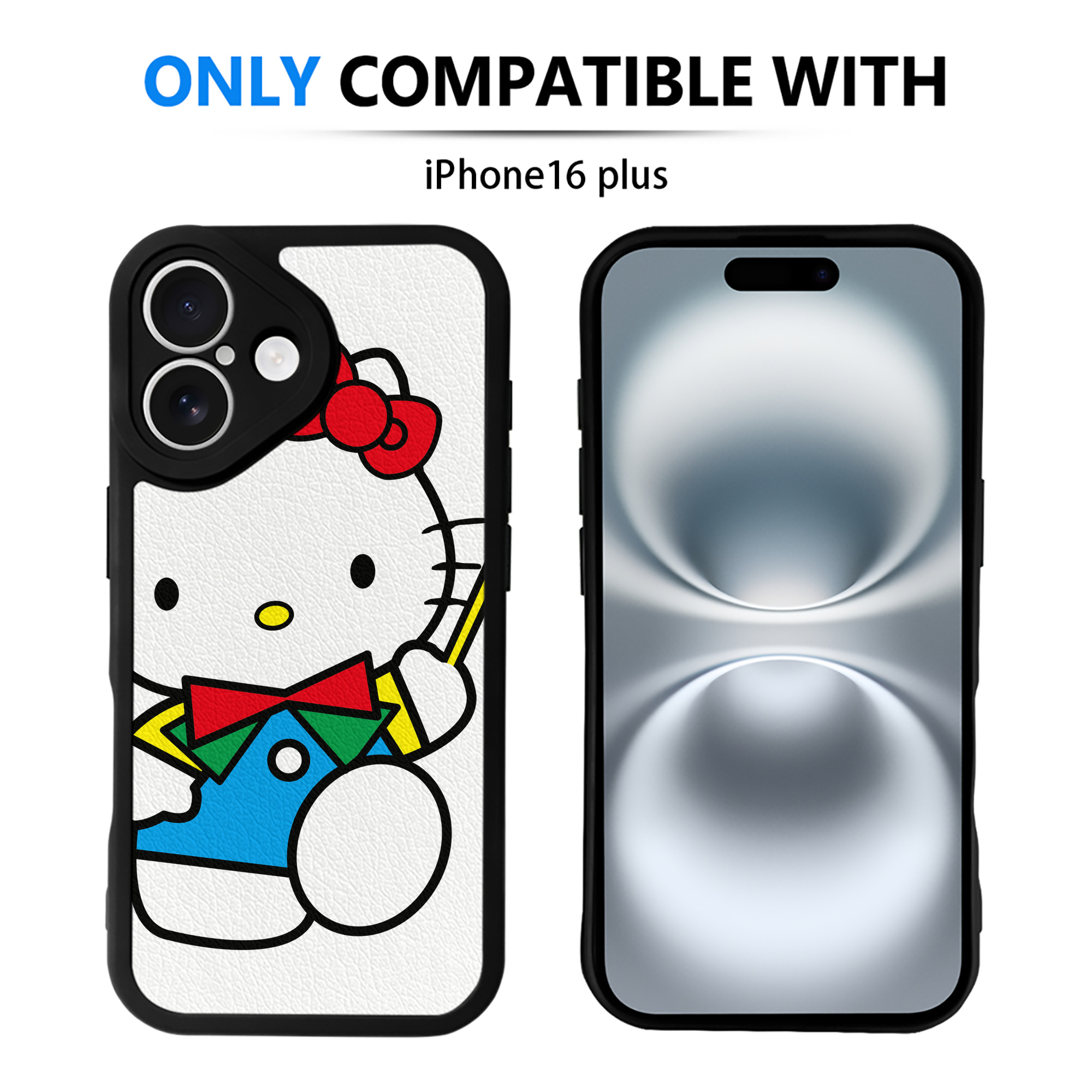（画像用） Hello Kitty ハローキティ 【iPhone 16シリーズ対応】シリコンスマホケース（レザー調） 材質：シリコン